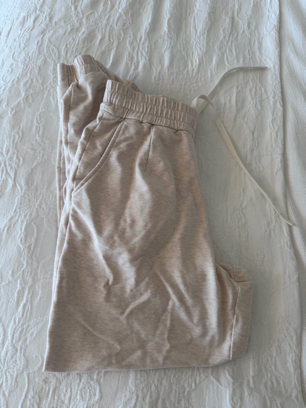 Varley Light Beige cotton beige joggers